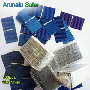 100pcs Solar Cells 39x19mm DIY Poly Solar Panel, Home Lights, Battery Charger