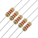 1K Ohm Resistors 1000 Ohms 1/4W 5% Carbon Film Through Hole Fixed Resistors 100pcs