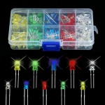300Pcs 3mm / 5mm LED Light Assortment Kit White Yellow Red Blue Green Diodes Box