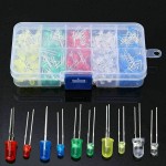 300Pcs 3mm / 5mm LED Light Assortment Kit White Yellow Red Blue Green Diodes Box