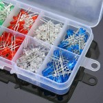 300Pcs 3mm / 5mm LED Light Assortment Kit White Yellow Red Blue Green Diodes Box