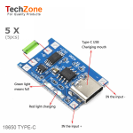 5pcs Type-C USB 18650 Li Ion Battery Charger Module Protection Dual Functions 1A
