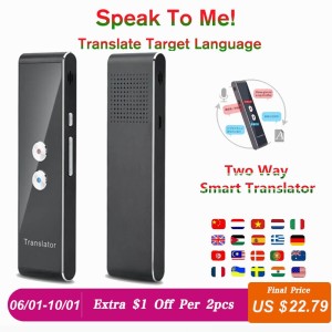 Portable Smart Voice Translator Real Time Multi-Language Speech Interactive Translator 3 in 1 voice Text Bluetooth Translator